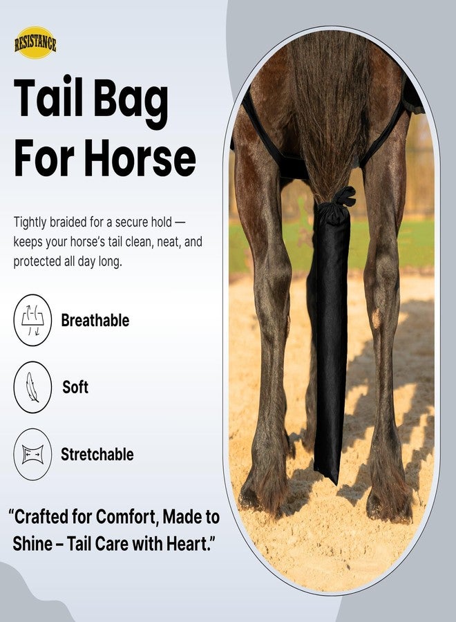 RESISTANCE Spandex Horse Tail Bag Only for Horses - 23"x10" Ties, Nylon Material - to Keep The Horse Tail Clean and Protected - Teal (Pack of 1) - Image 2